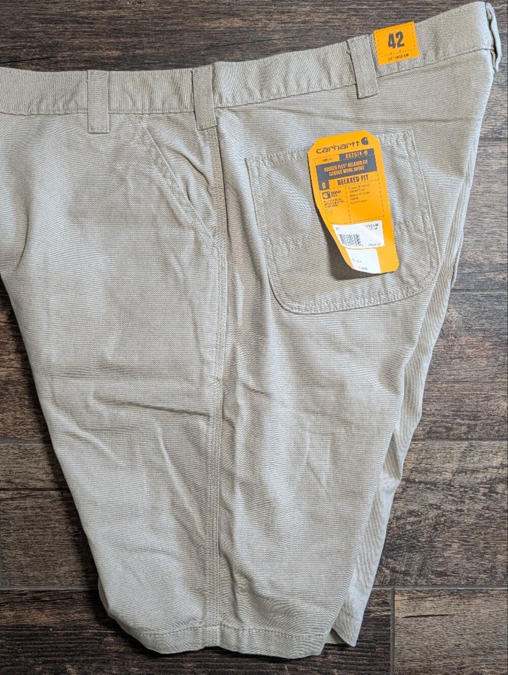 Carhartt Rugged Flex Relaxed Fit Tan Canvas Work Shorts Mens Size 42" NWT - Picture 7 of 8